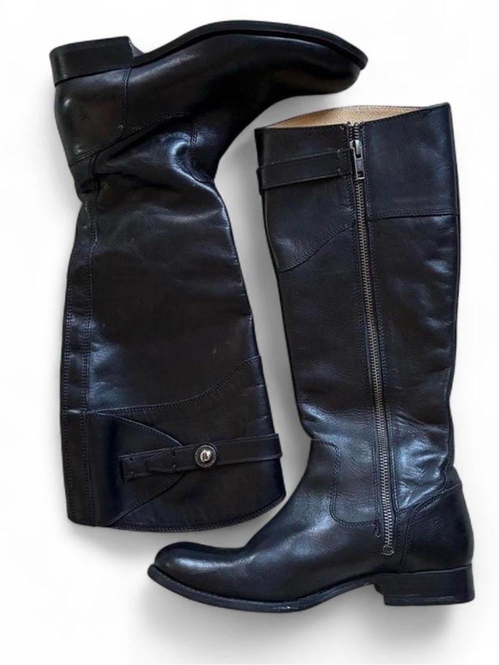 FRYE Molly Button Black Tall Boots